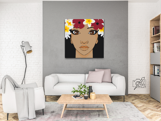 Paint by number - Kvinde med blomsterkrans