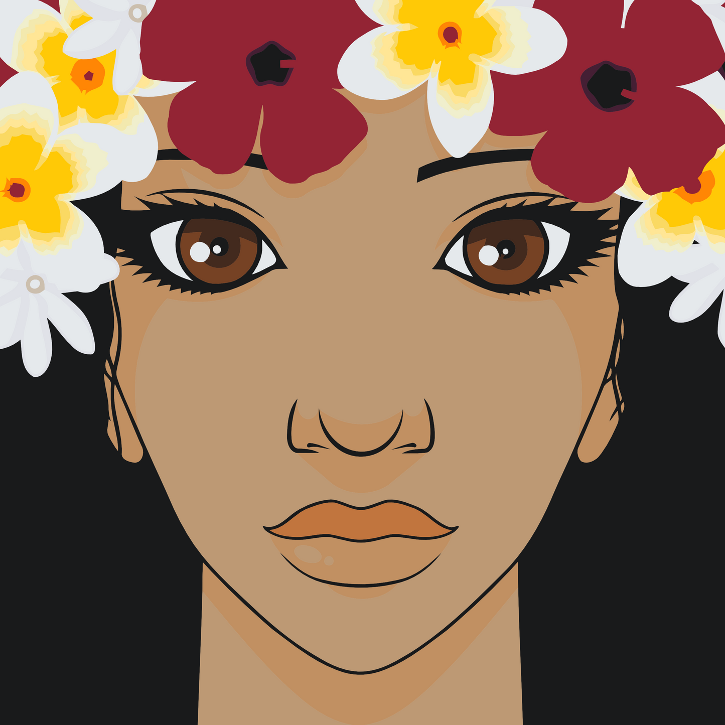 Paint by number - Kvinde med blomsterkrans