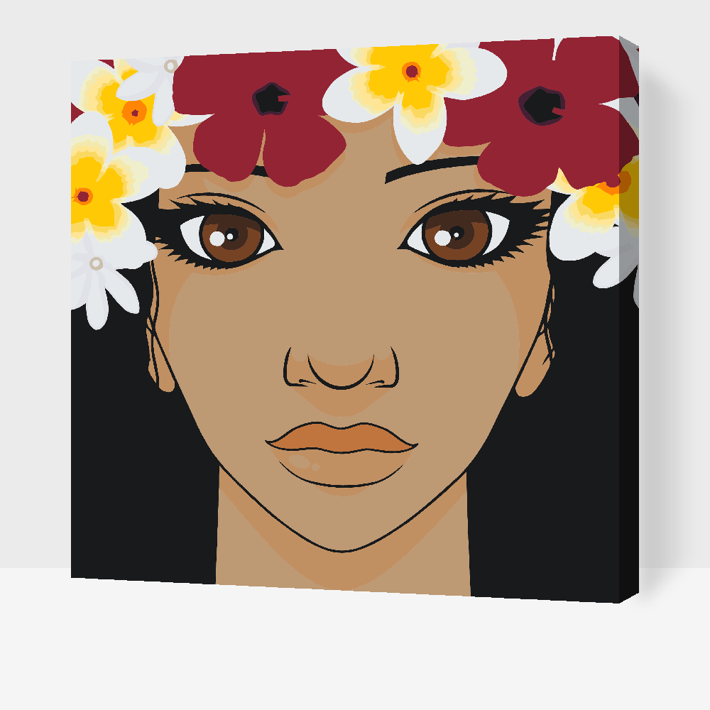 Paint by number - Kvinde med blomsterkrans