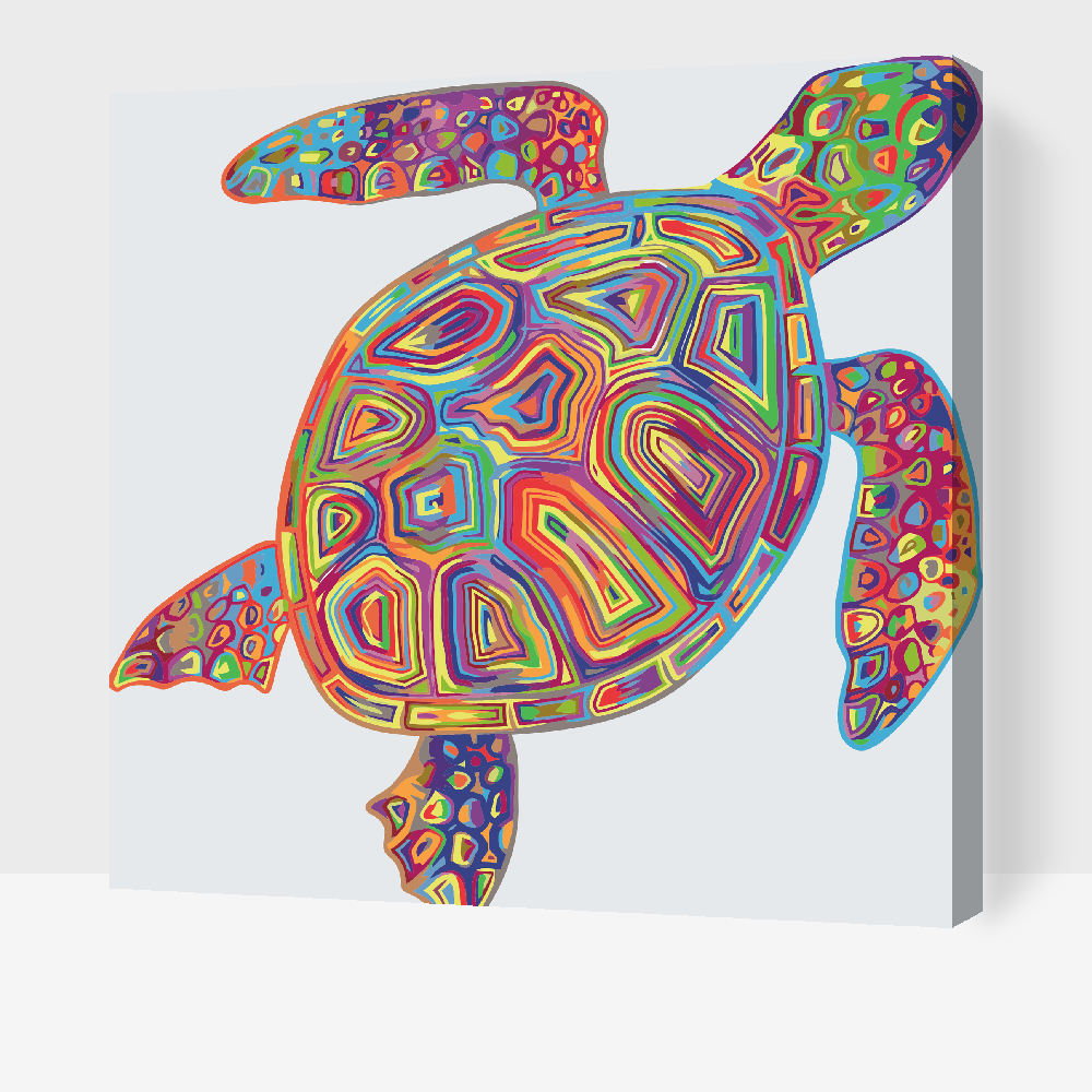Paint by number - Regnbueskildpadde