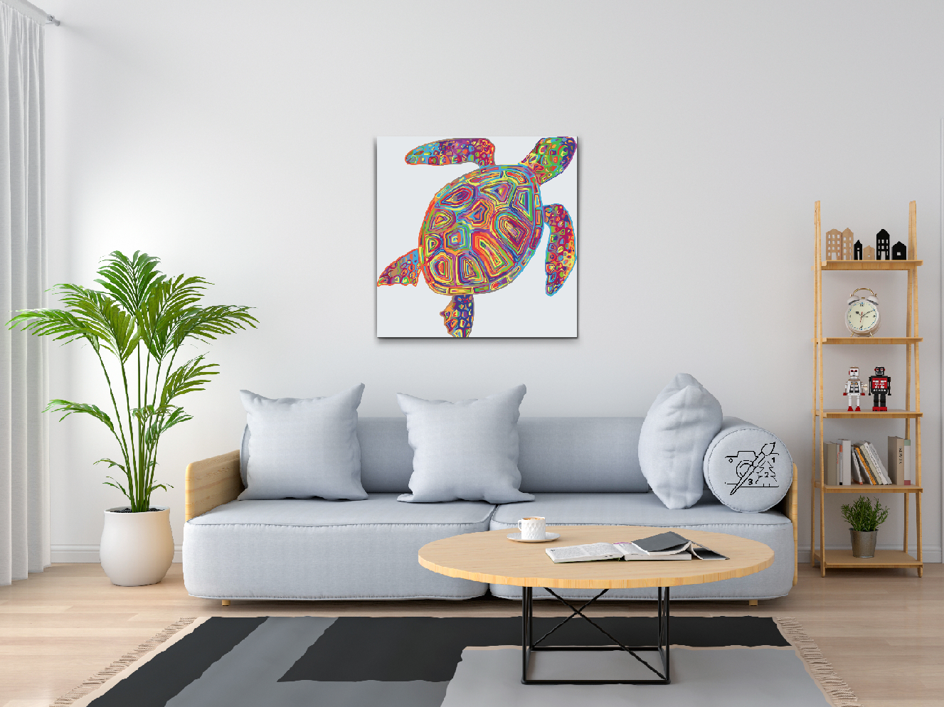 Paint by number - Regnbueskildpadde