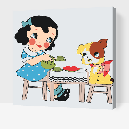 Paint by number - At sidde med Tea