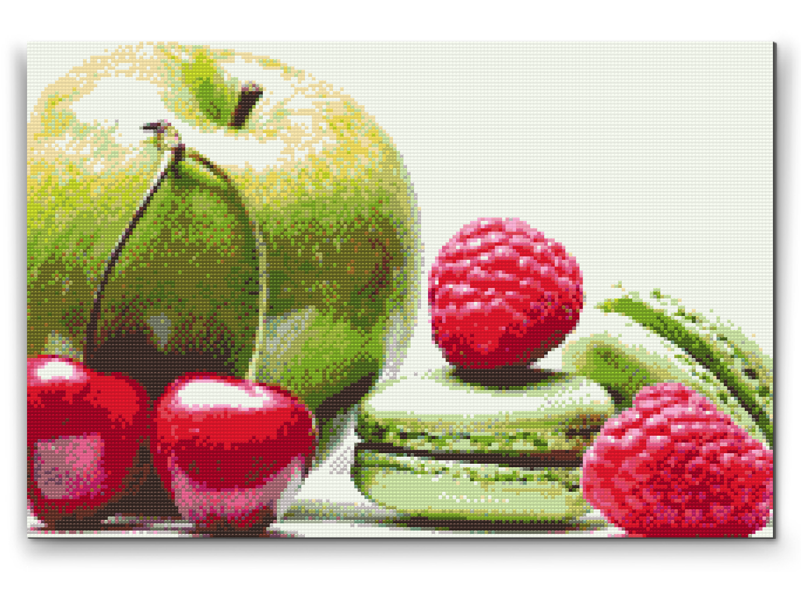 Diamond Paint - Frugter og makron