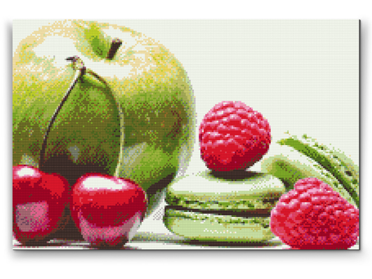 Diamond Paint - Frugter og makron