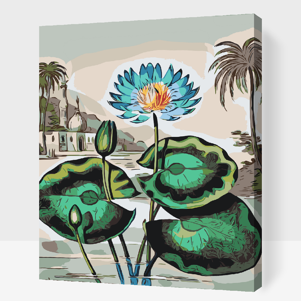 Paint by number - Blå blomst
