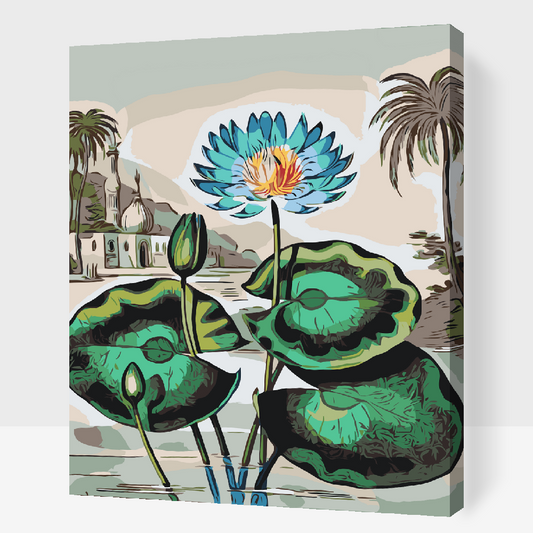Paint by number - Blå blomst
