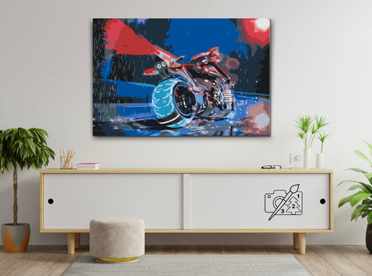 Paint by number - Kørsel i regnvejret