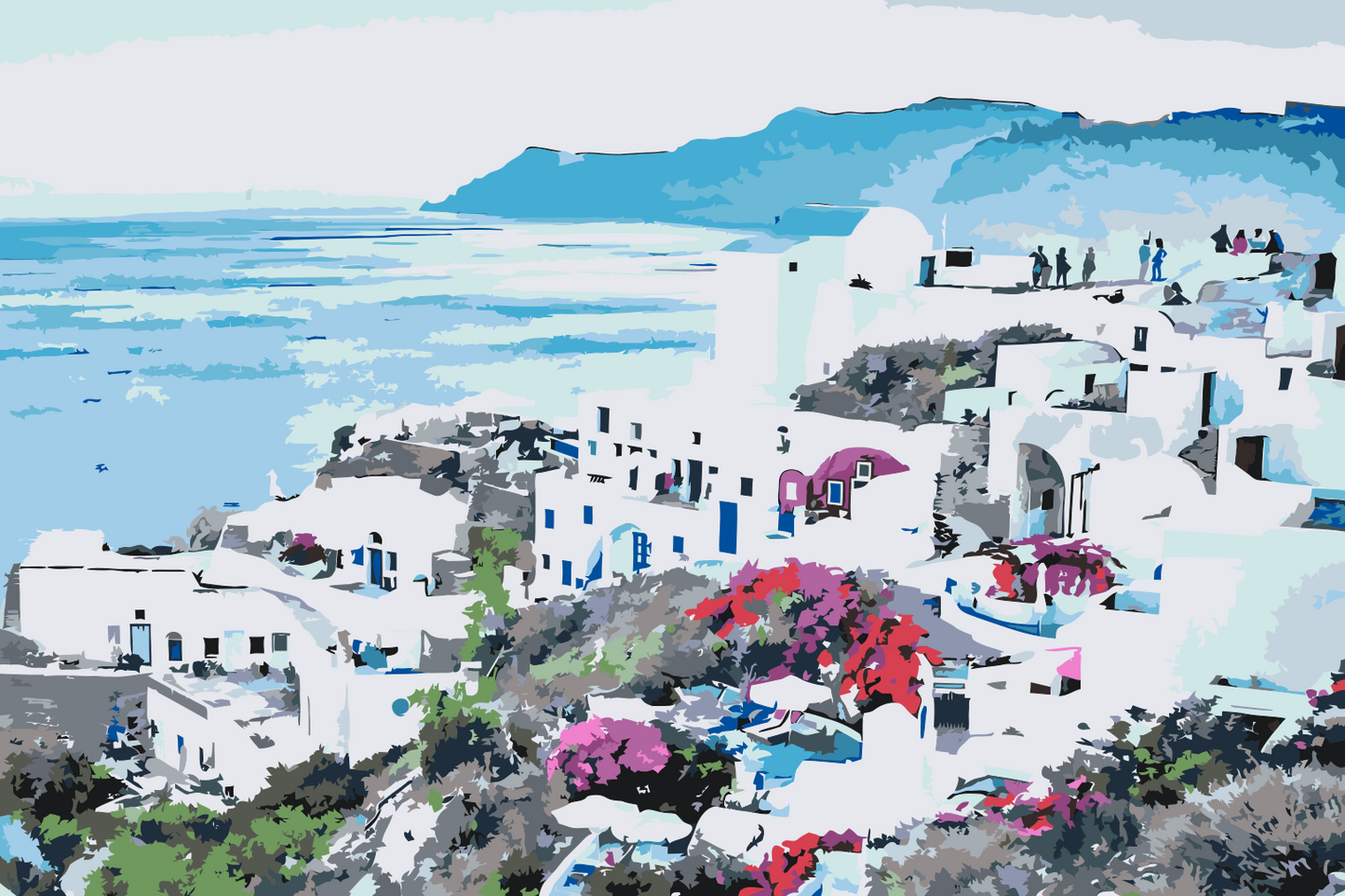 Paint by number - Santorini