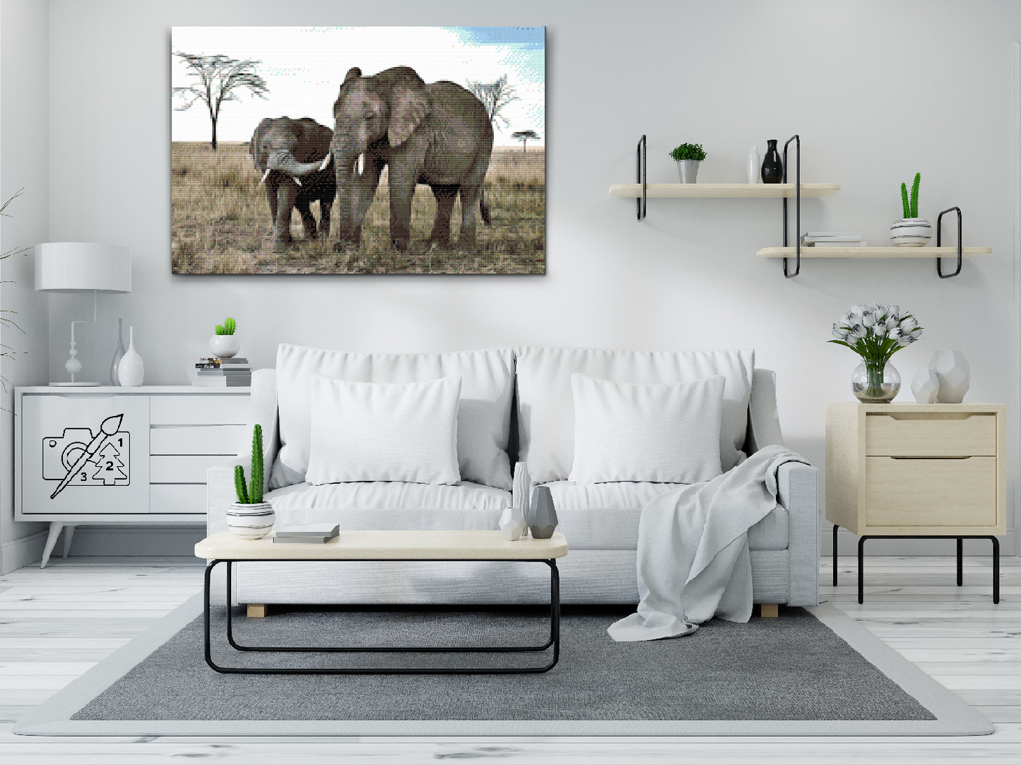 Diamond Paint - Elefantunge med mor