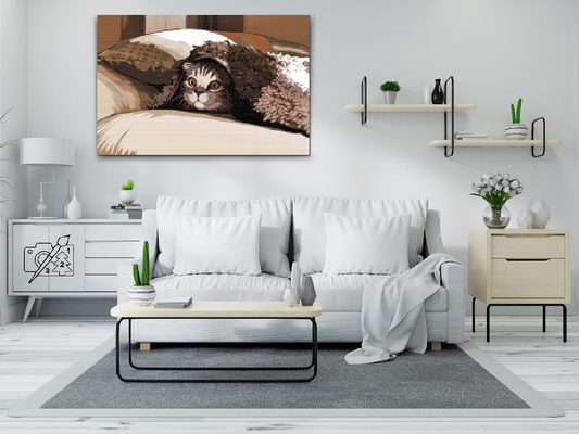 Diamond Paint - Kitty under puden