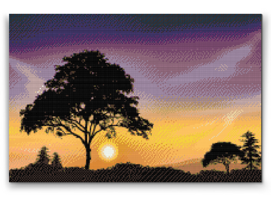 Diamond Paint - Natur ved solnedgang