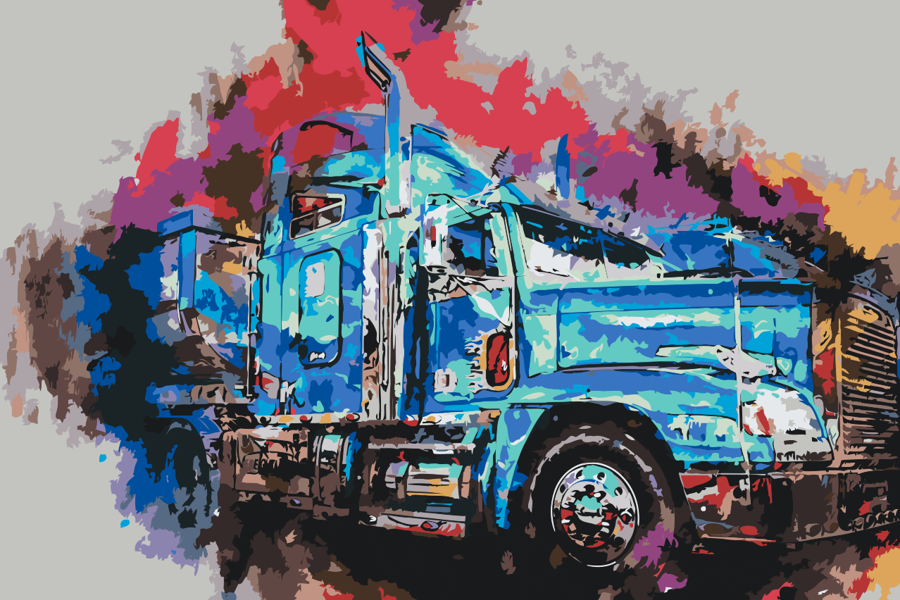 Paint by number - Farverig lastbil