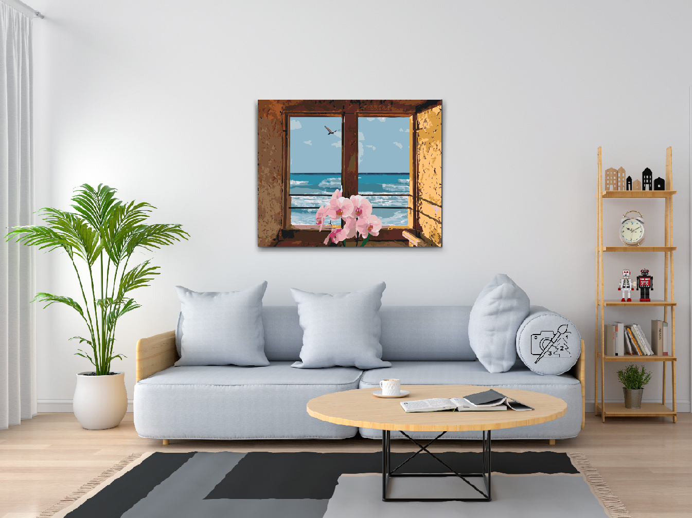 Paint by number - Vindue mod stranden