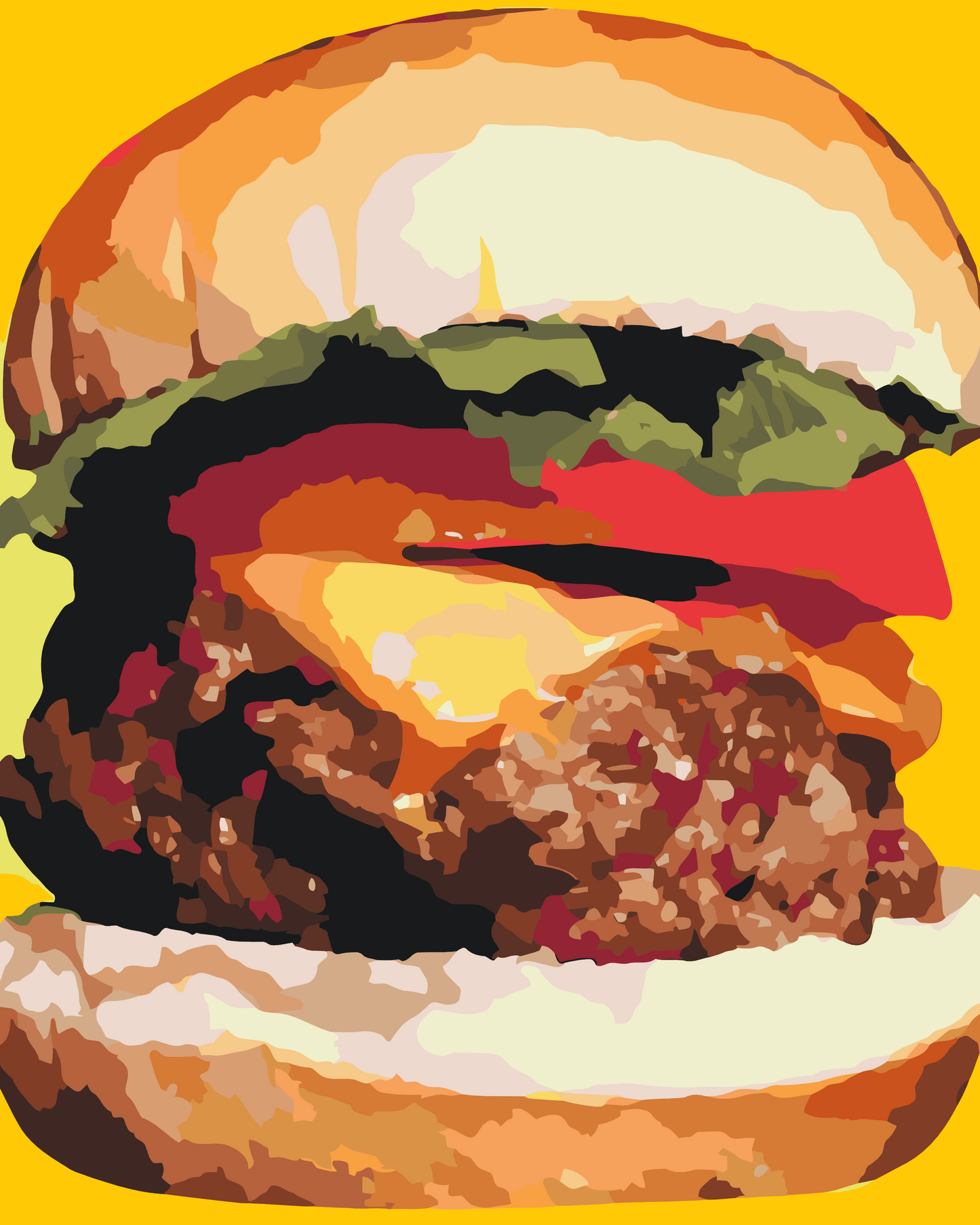 Paint by number - Burgerillustration