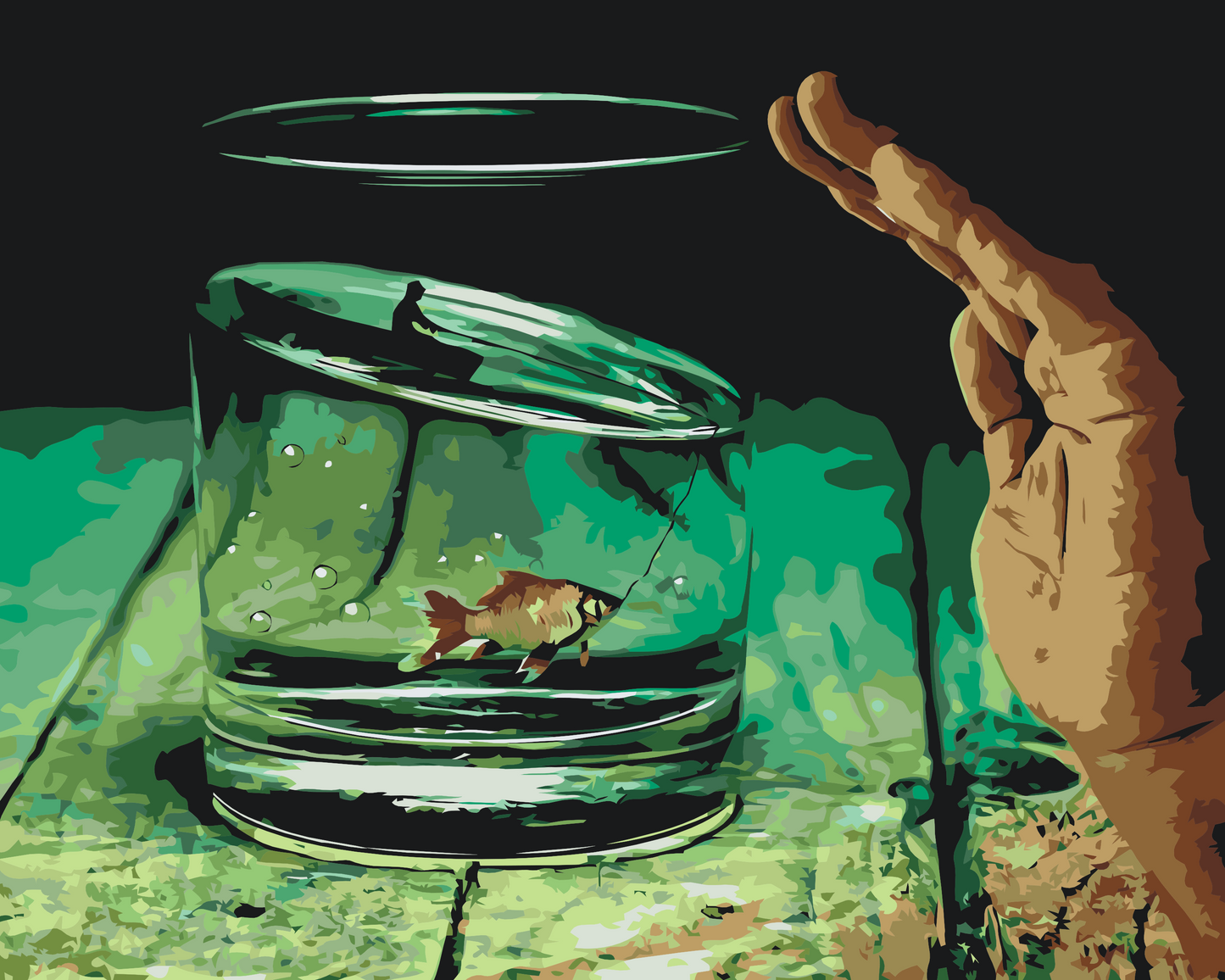 Paint by number - Fisk i glasset
