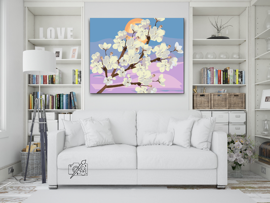 Paint by number - Kirsebærblomster