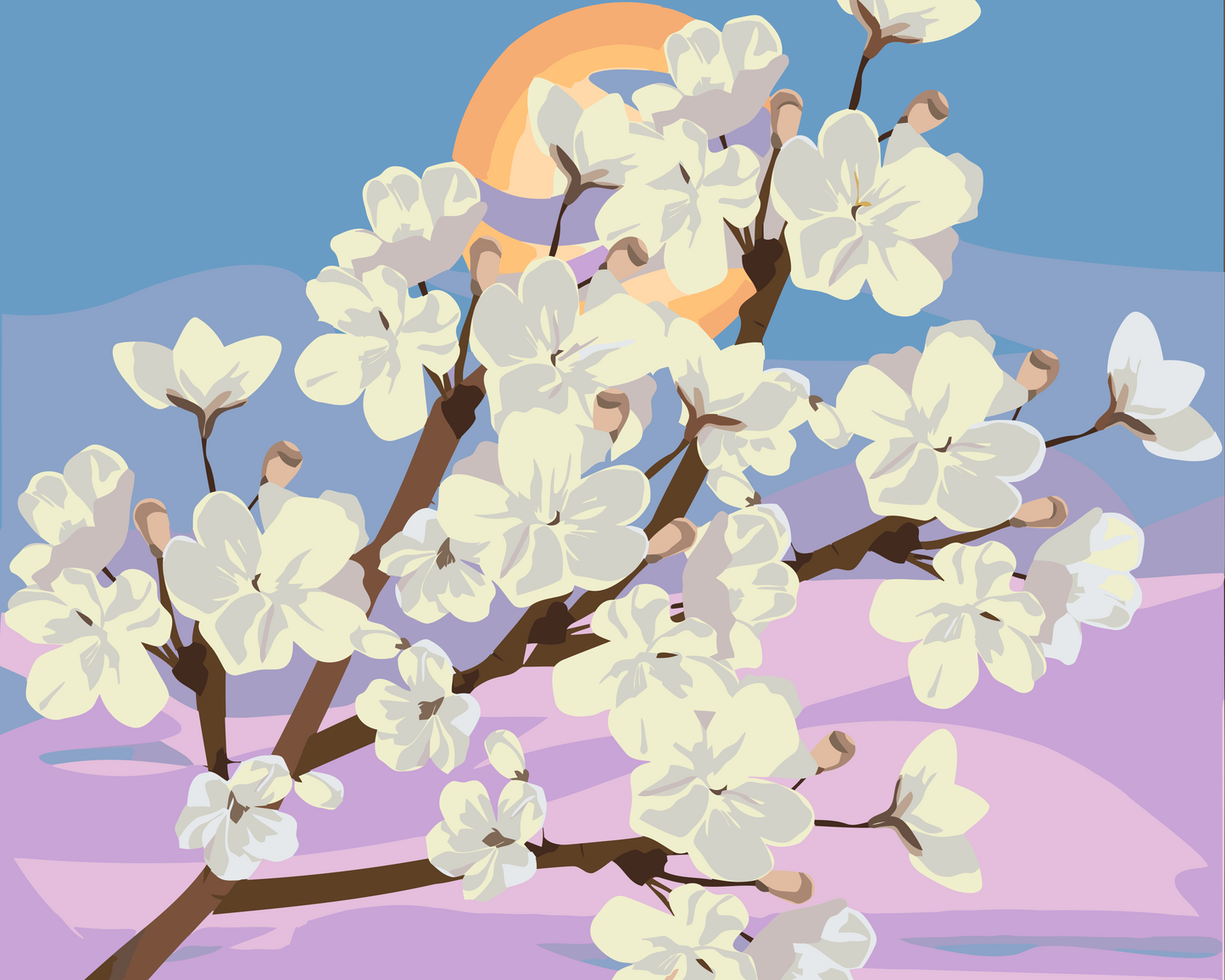 Paint by number - Kirsebærblomster