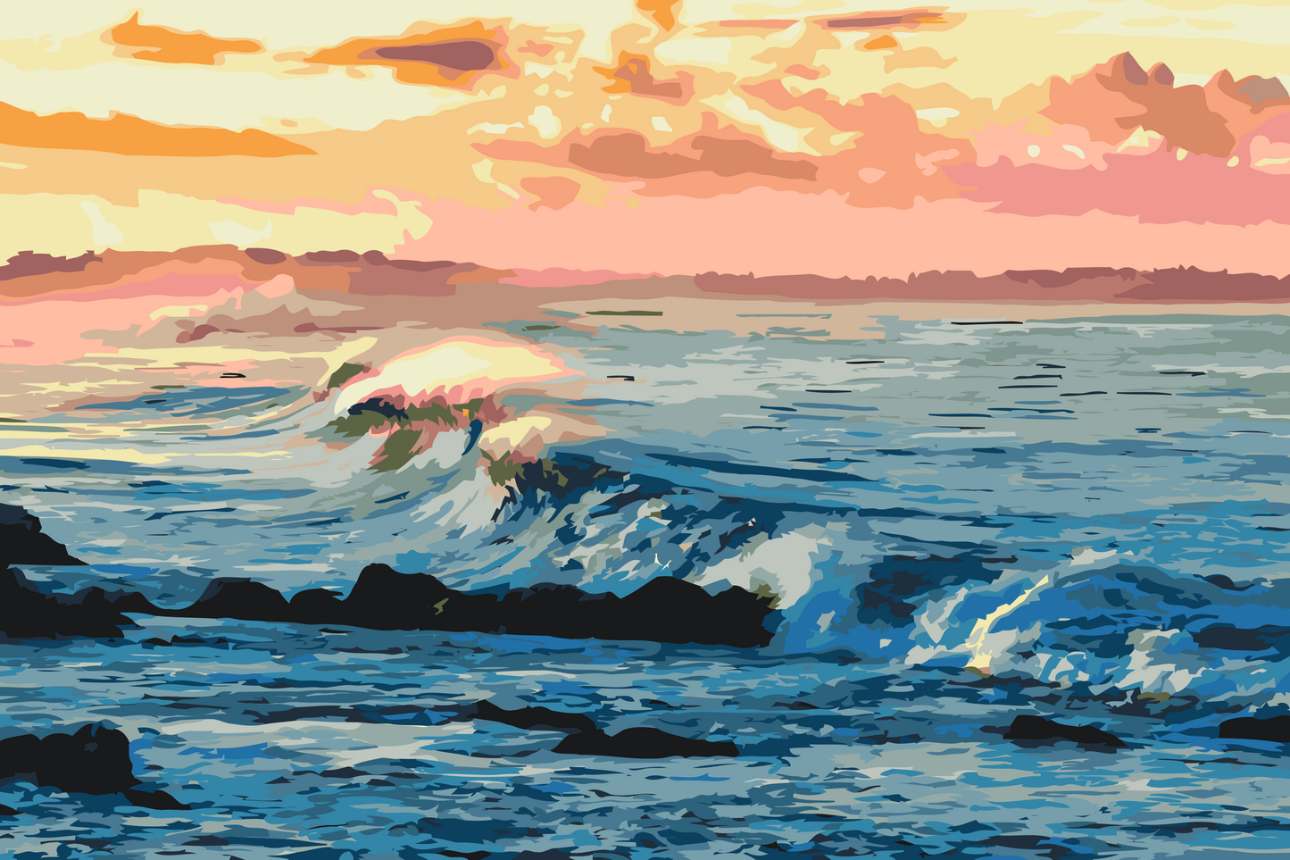 Paint by number - Havbølger