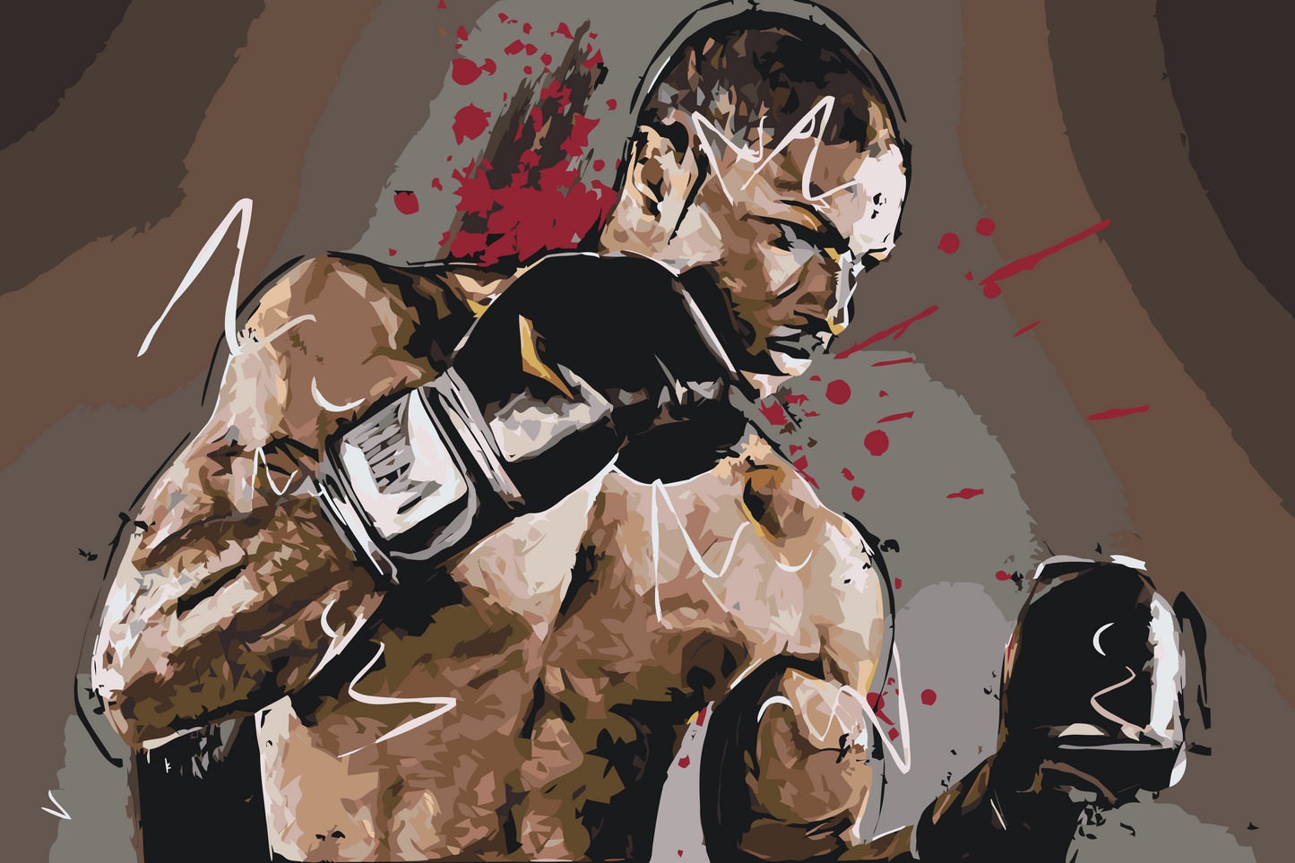 Paint by number - Bokserillustration