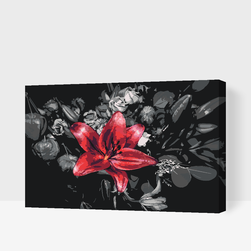 Paint by number - Enkeltfarvet blomst