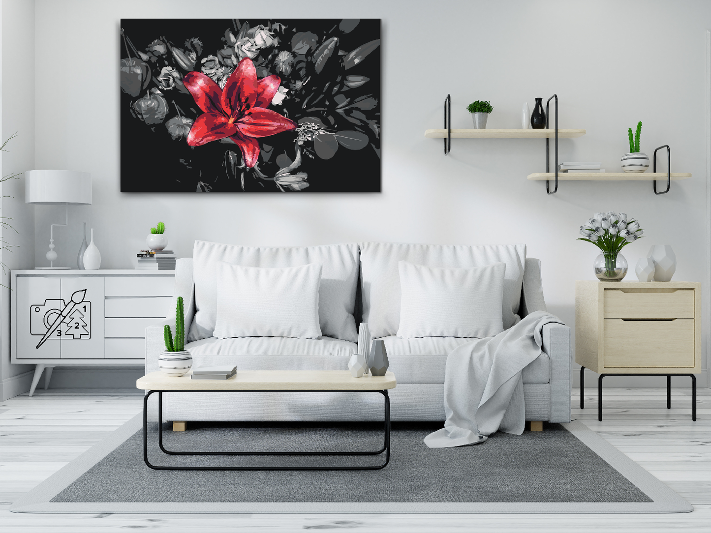 Paint by number - Enkeltfarvet blomst