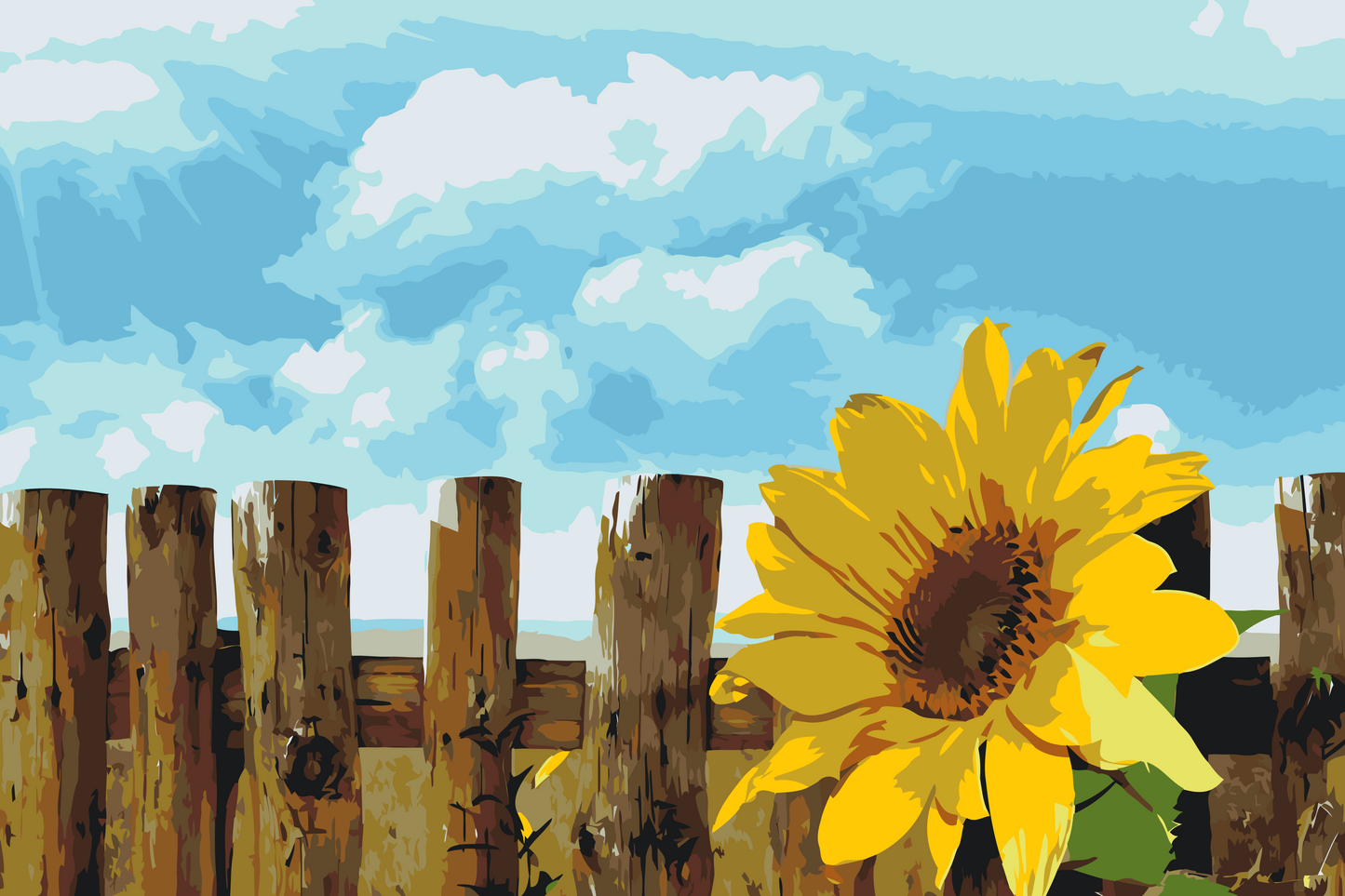 Paint by number - Solsikke i haven