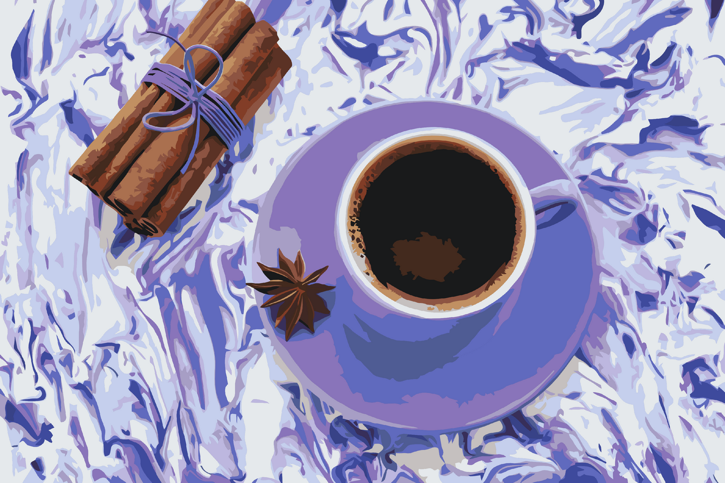 Paint by number - Kaffe med kanel