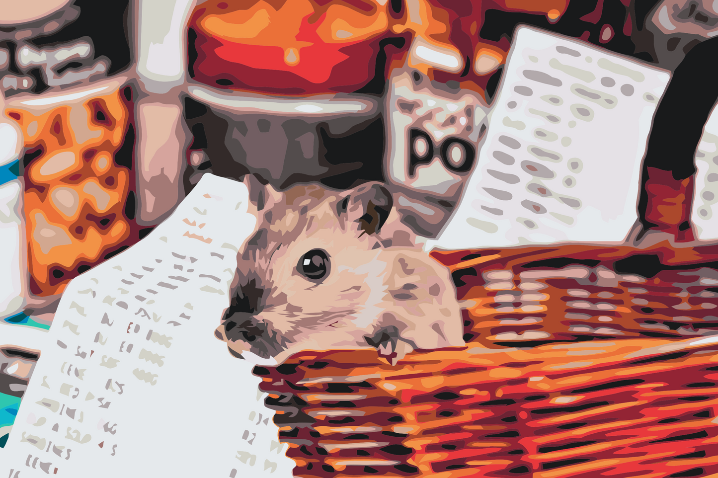 Paint by number - Hamster på shopping