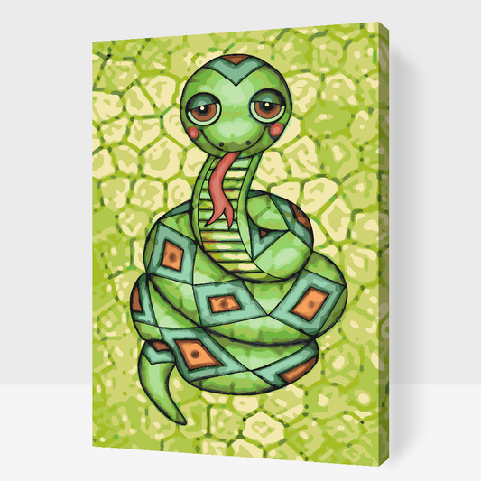 Paint by number - Slange med røde kinder