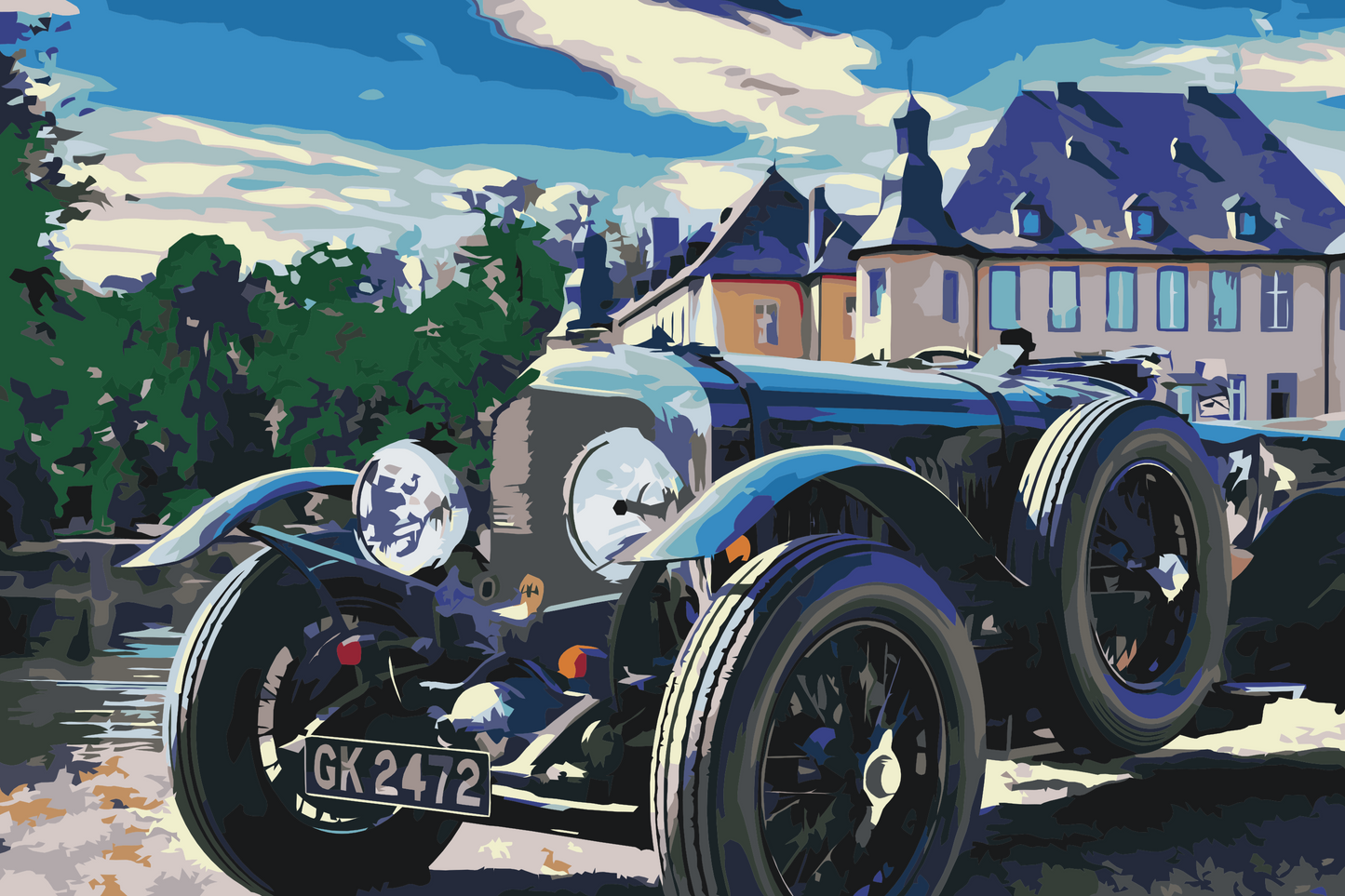 Paint by number - Bil foran slottet