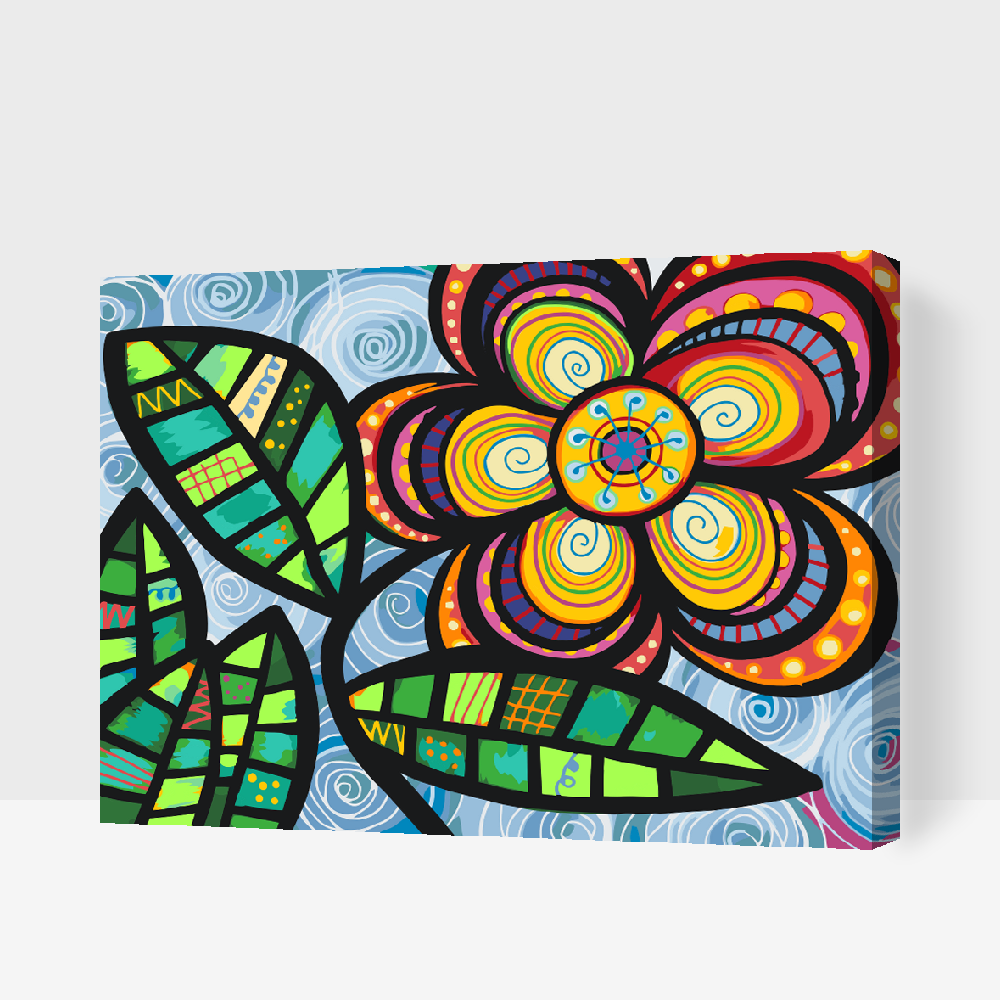 Paint by number - Farverig blomst
