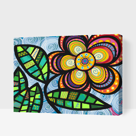 Paint by number - Farverig blomst