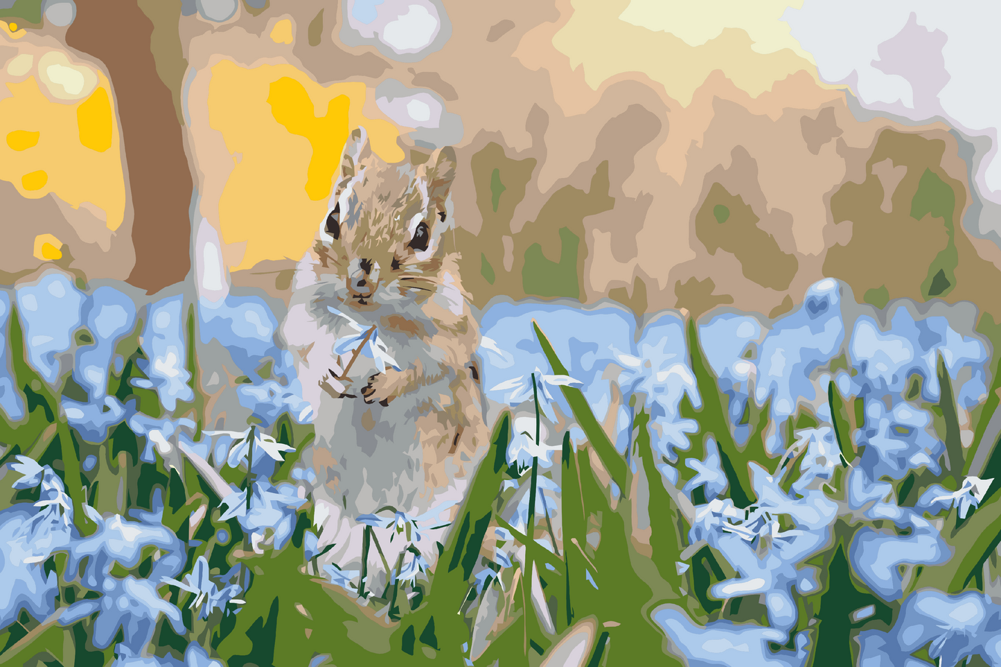 Paint by number - Egern i haven