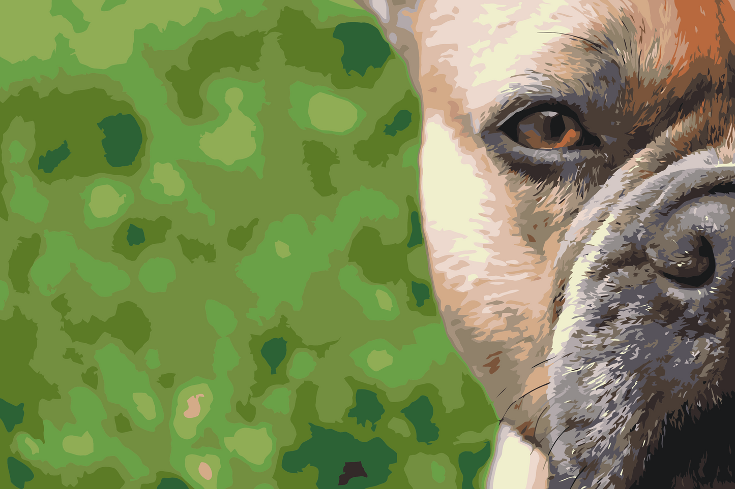 Paint by number - Fransk bulldog i haven