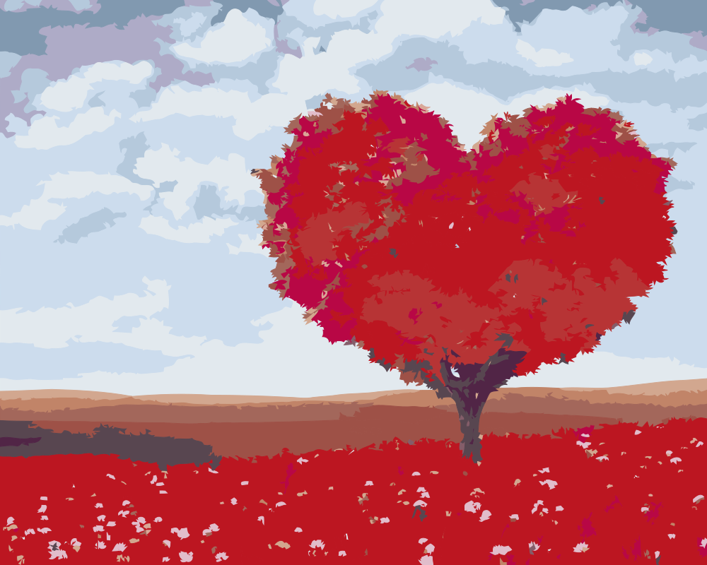Paint by number - Love Tree