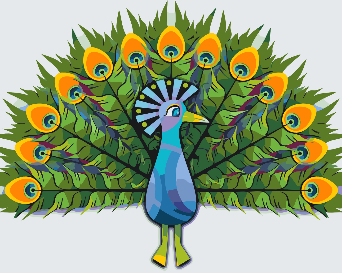 Paint by number - Malet påfugl