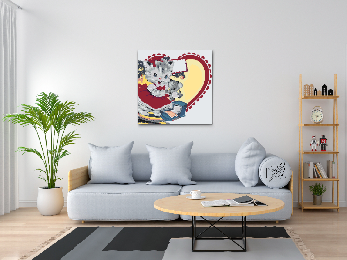Paint by number - Kat med hjerte