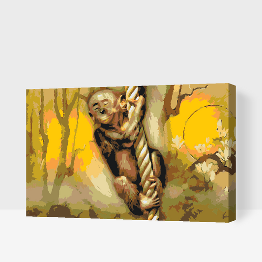 Paint by number - Abe på et reb