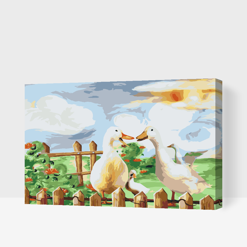 Paint by number - Andefamilien i haven