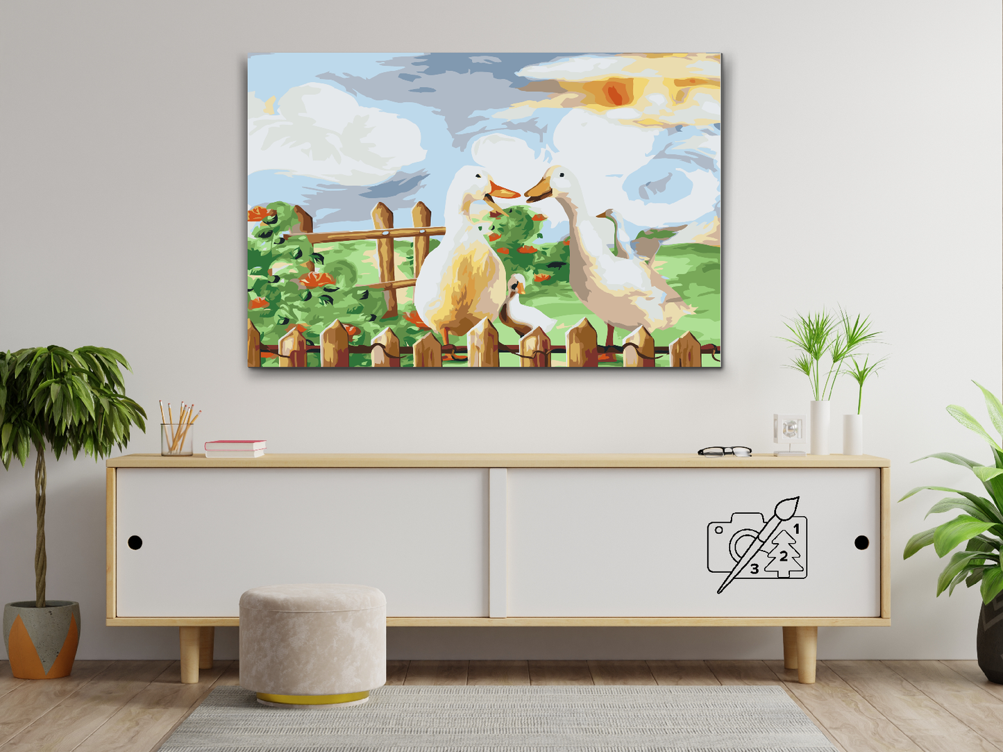 Paint by number - Andefamilien i haven