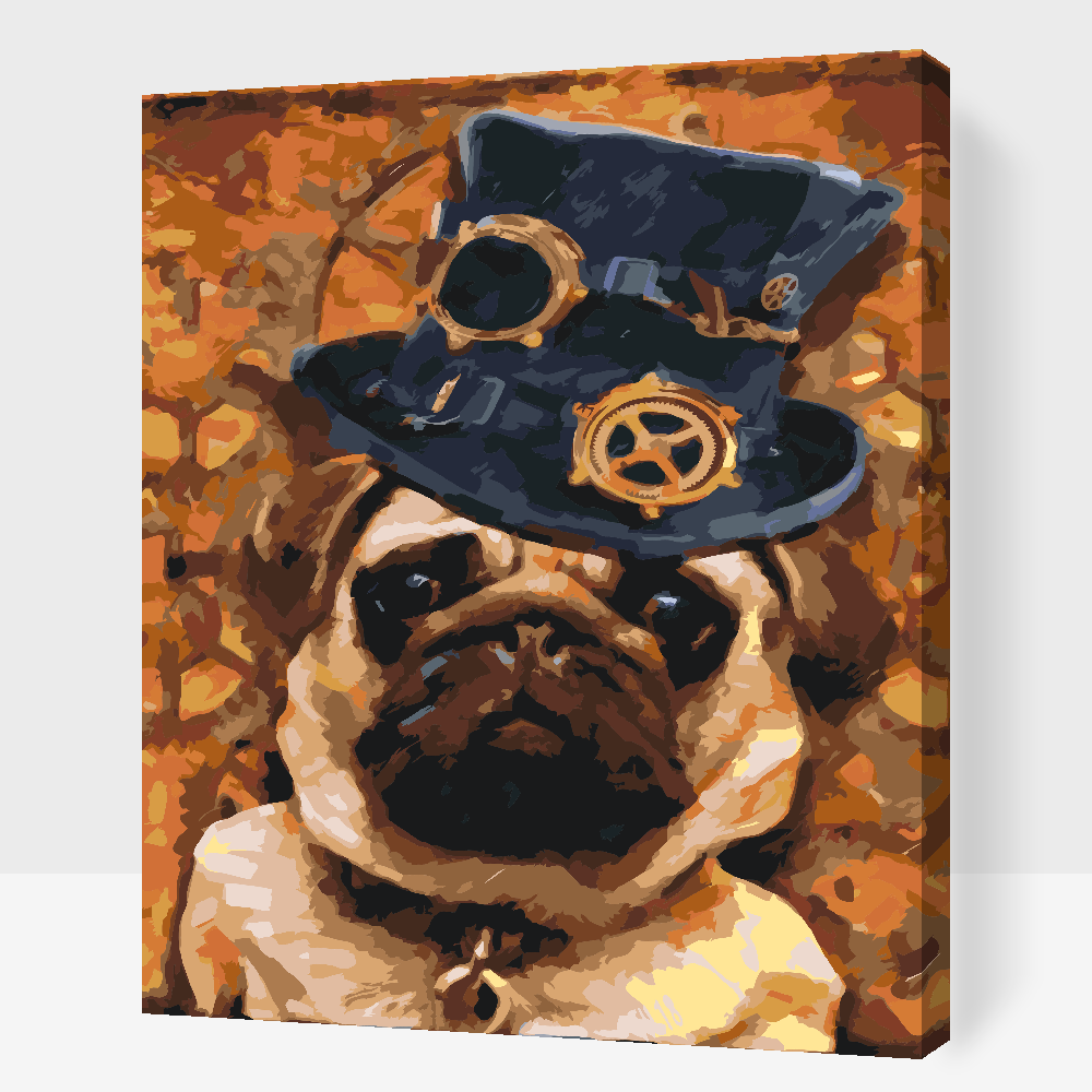 Paint by number - Mops med hat