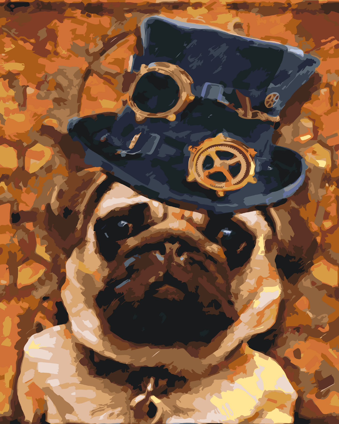 Paint by number - Mops med hat