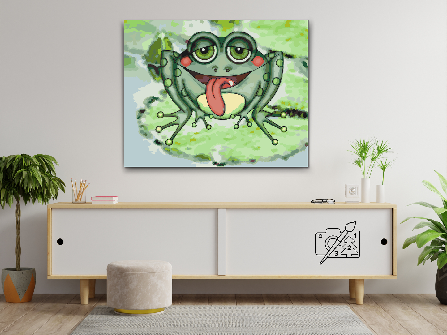 Paint by number - Frø med røde kinder