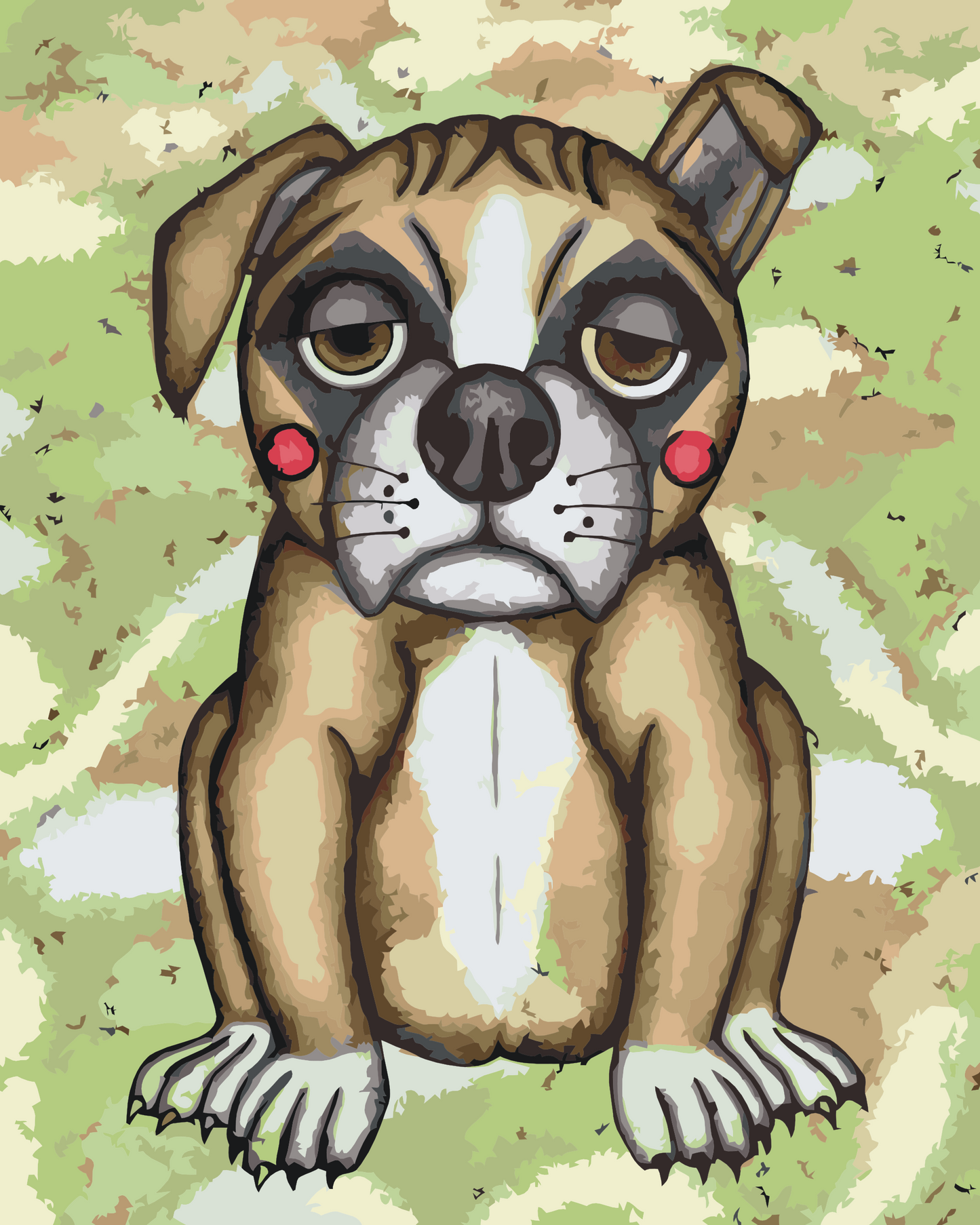 Paint by number - Hund med lyserøde kinder