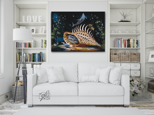 Paint by number - Delfin i en stor skal