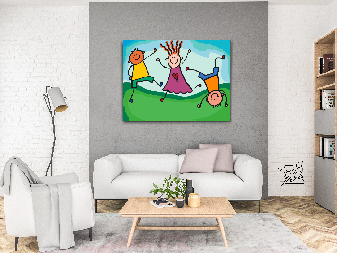 Paint by number - Bare glade børn