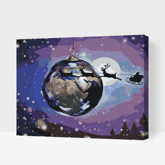 Paint by number - Julemanden på sin slæde