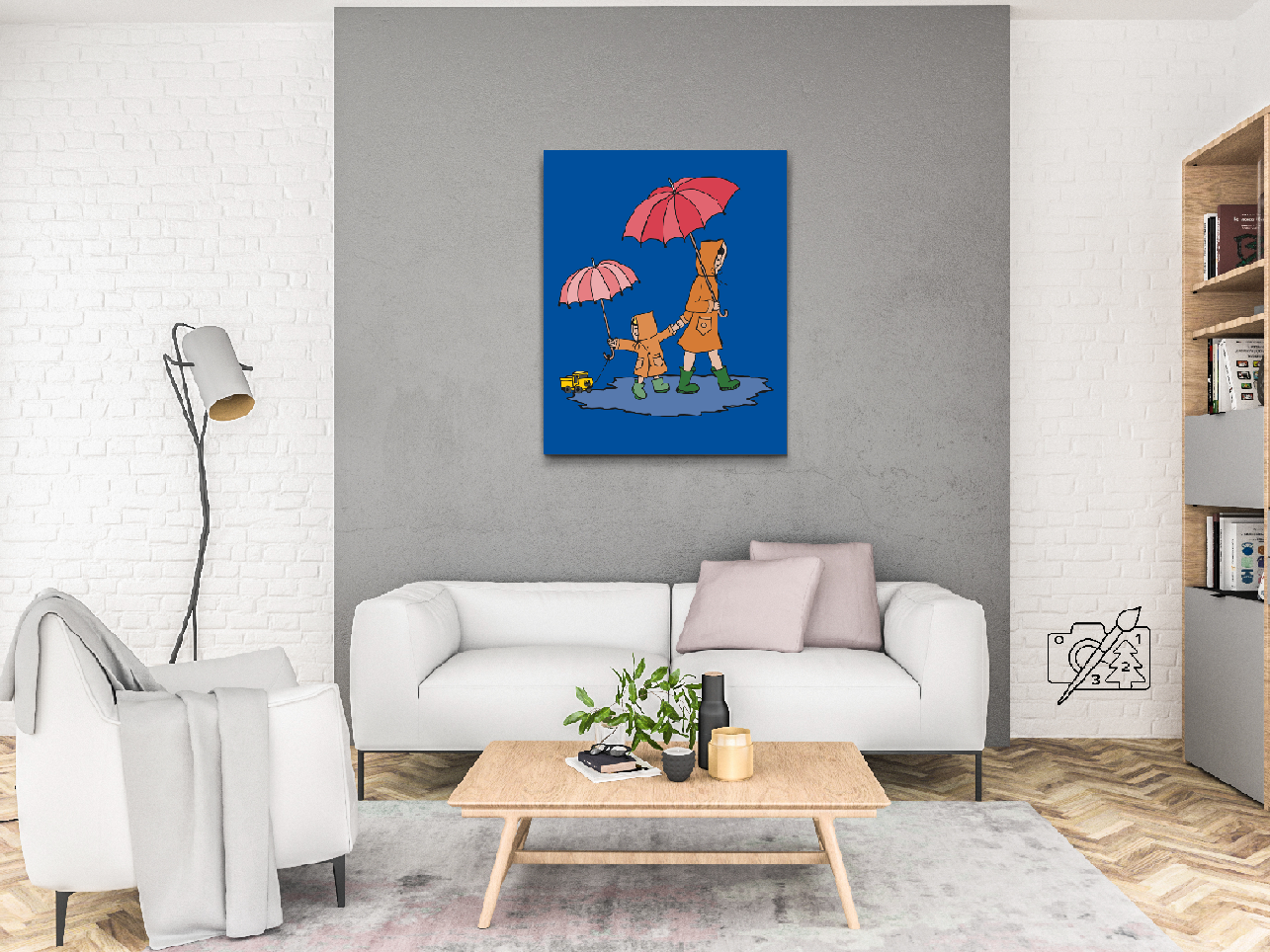 Paint by number - Barn med mor på gåtur