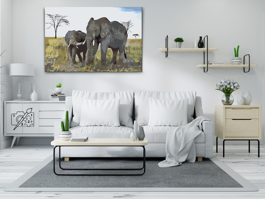 Paint by number - Elefantunge med mor