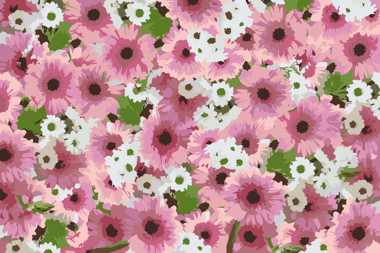 Paint by number - Blomsterbaggrund 2